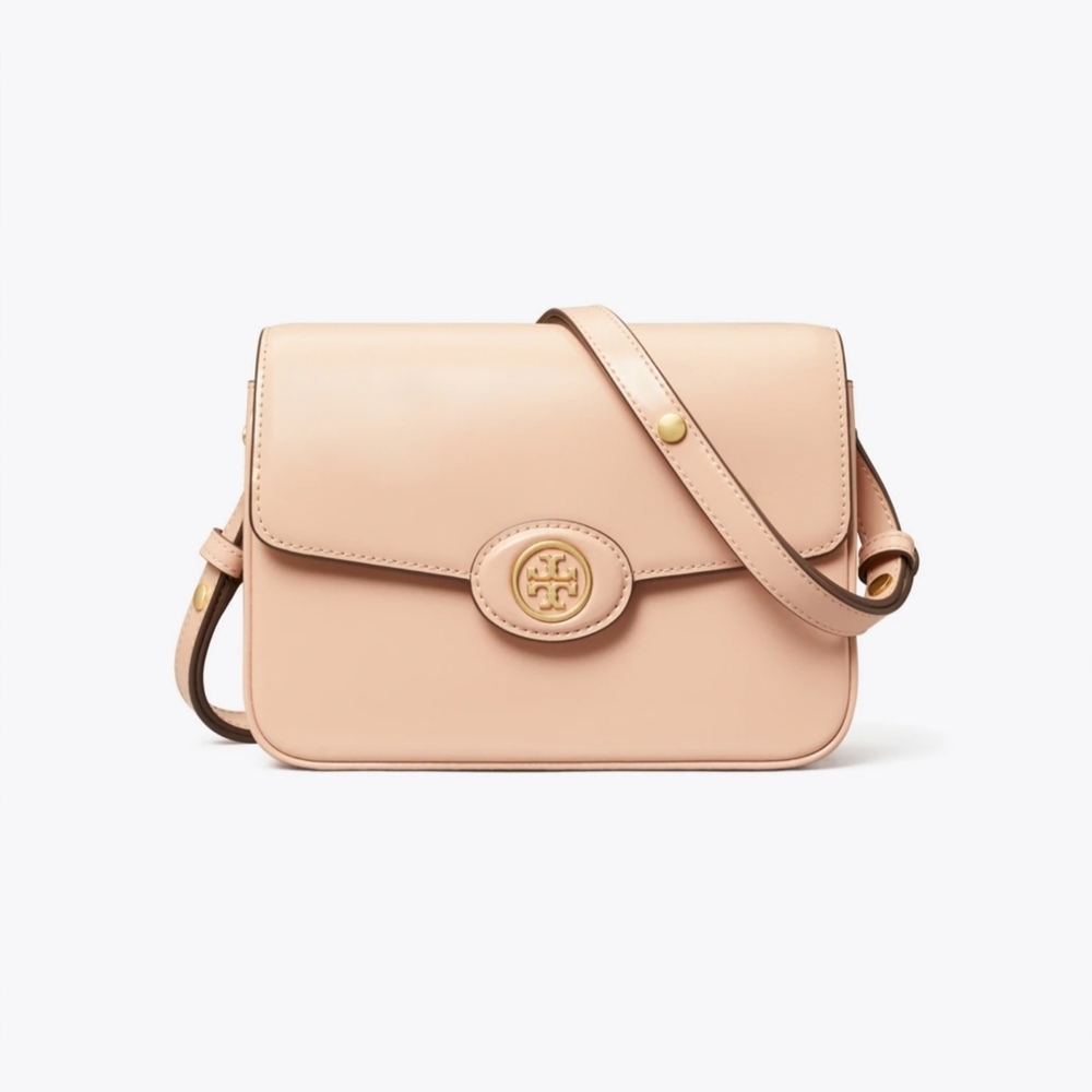 Tory Burch Authentic NWT Robison Spazzolato Convertible Shoulder Blush Color Bag